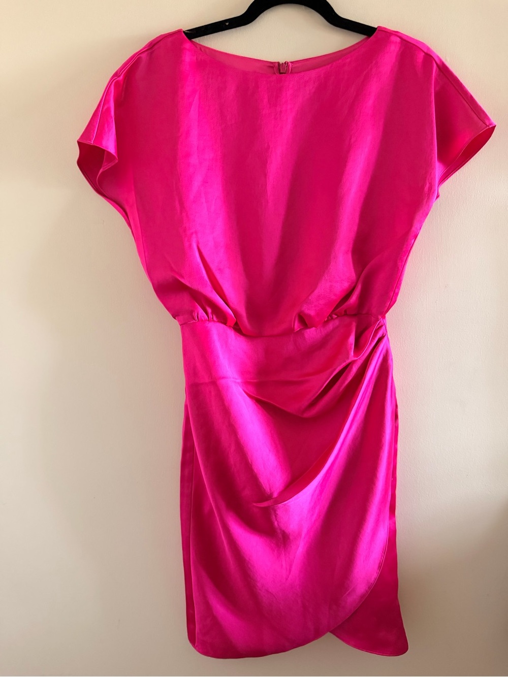 New! Trina Turk Hot Pink Draped Waist Mini Dress